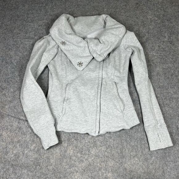 Lululemon Karmacollected Jacket Women’s 4 Heathered Light Grey Full Zip - Picture 1 of 9